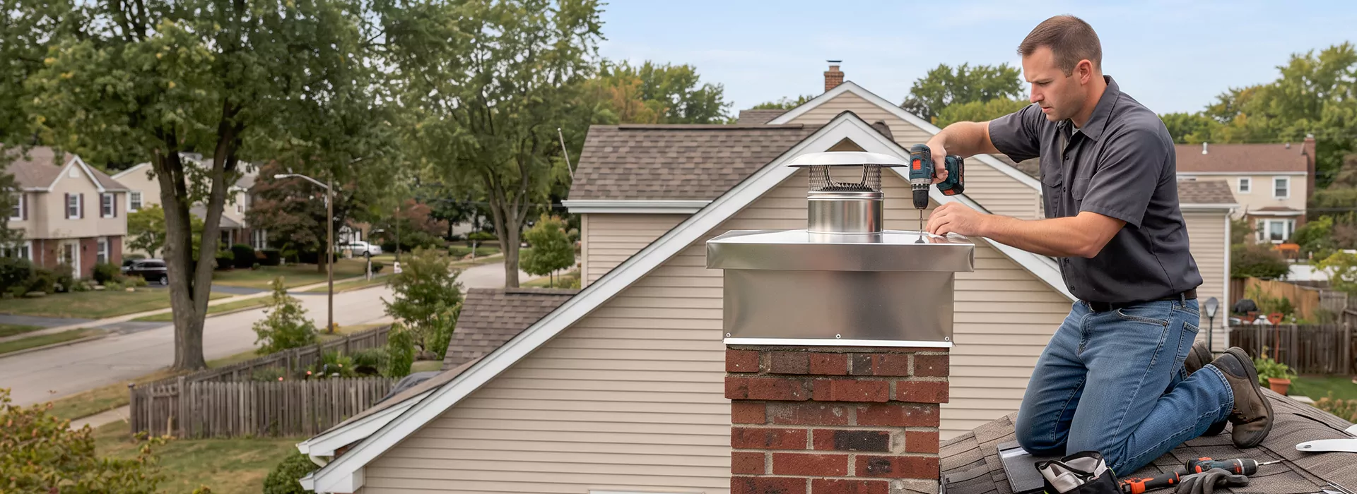 Chimney Chase Cover Installation Redondo Beach, CA