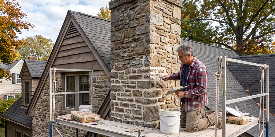 Tuckpointing Stone Chimney Redondo Beach