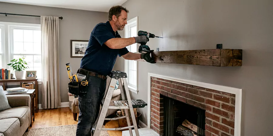 Floating Shelf Mantel Installation Redondo Beach